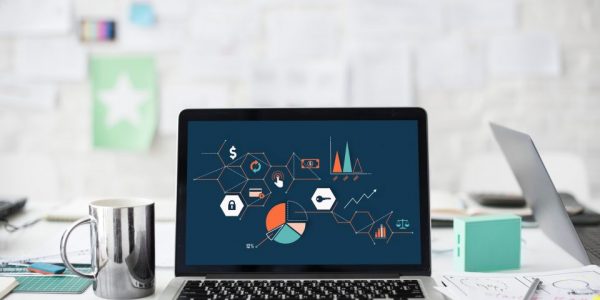 Digital supply chain analytics dashboard with charts and data visualization.
